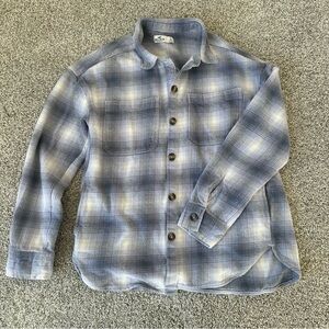 Hollister Flannel Shacket style top - Blue & White Women size Small